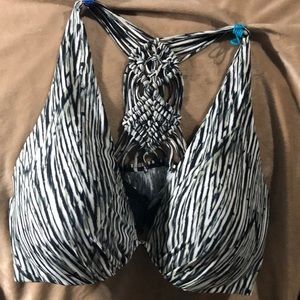 Bathing suit top - Cacique- striped Macramé Back - 46C